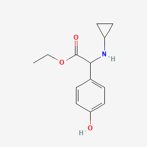 molecular formula C13H17NO3 B13502532 Ethyl 2-(cyclopropylamino)-2-(4-hydroxyphenyl)acetate 