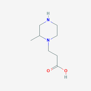 molecular formula C8H16N2O2 B13502555 3-(2-Methylpiperazin-1-YL)propanoic acid CAS No. 1060813-92-4