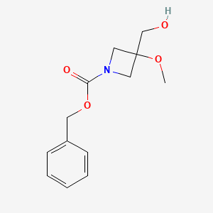 molecular formula C13H17NO4 B13502558 Benzyl 3-(hydroxymethyl)-3-methoxy-azetidine-1-carboxylate 