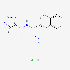 molecular formula C18H20ClN3O2 B13502570 N-[2-amino-1-(naphthalen-2-yl)ethyl]-3,5-dimethyl-1,2-oxazole-4-carboxamide hydrochloride 