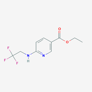 molecular formula C10H11F3N2O2 B13502590 Ethyl 6-((2,2,2-trifluoroethyl)amino)nicotinate 