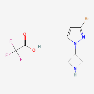 molecular formula C8H9BrF3N3O2 B13502617 1-(azetidin-3-yl)-3-bromo-1H-pyrazole, trifluoroacetic acid 