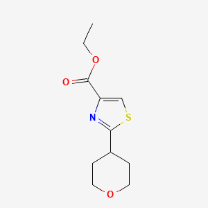 molecular formula C11H15NO3S B13502621 Ethyl 2-(tetrahydro-2H-pyran-4-yl)thiazole-4-carboxylate 