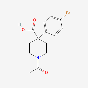 molecular formula C14H16BrNO3 B13502629 1-Acetyl-4-(4-bromophenyl)piperidine-4-carboxylic acid 