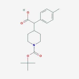 molecular formula C19H27NO4 B13502632 2-{1-[(Tert-butoxy)carbonyl]piperidin-4-yl}-2-(4-methylphenyl)acetic acid 