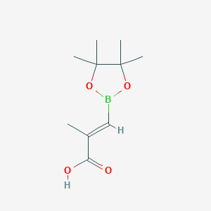 molecular formula C10H17BO4 B13502644 (E)-2-methyl-3-(4,4,5,5-tetramethyl-1,3,2-dioxaborolan-2-yl)prop-2-enoic acid 