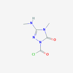 B135030 4-Methyl-3-(methylamino)-5-oxo-4,5-dihydro-1H-1,2,4-triazole-1-carbonyl chloride CAS No. 132534-73-7