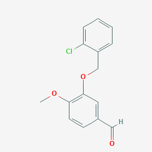 molecular formula C15H13ClO3 B1350305 3-[(2-氯苄基)氧基]-4-甲氧基苯甲醛 CAS No. 341942-09-4