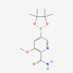 3-Methoxy-5-(tetramethyl-1,3,2-dioxaborolan-2-yl)pyridine-2-carboxamide