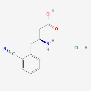 molecular formula C11H13ClN2O2 B1350360 (S)-3-氨基-4-(2-氰基苯基)丁酸盐酸盐 CAS No. 270065-82-2