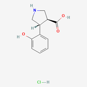 molecular formula C11H14ClNO3 B1350368 (3S,4R)-4-(2-Hydroxyphenyl)pyrrolidine-3-carboxylic acid;hydrochloride 