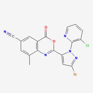 2-[3-bromo-1-(3-chloro-2-pyridinyl)-1H-pyrazol-5-yl]-6-cyano-8-methyl-4H-3,1-benzoxazin-4-one