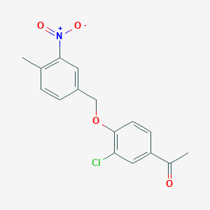 molecular formula C16H14ClNO4 B1350468 1-{3-氯-4-[(4-甲基-3-硝基苄基)氧基]苯基}-1-乙酮 CAS No. 885950-07-2