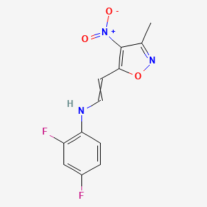 molecular formula C12H9F2N3O3 B1350478 2,4-difluoro-N-[2-(3-methyl-4-nitro-1,2-oxazol-5-yl)ethenyl]aniline 