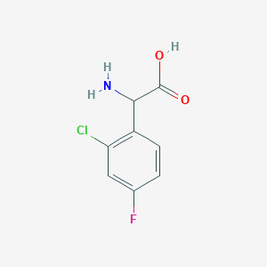 molecular formula C8H7ClFNO2 B13505072 2-Amino-2-(2-chloro-4-fluorophenyl)acetic acid 