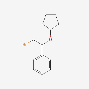 molecular formula C13H17BrO B13505106 (2-Bromo-1-(cyclopentyloxy)ethyl)benzene 