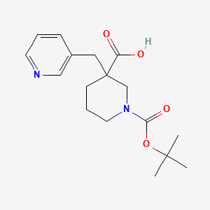 molecular formula C17H24N2O4 B1350521 1-[(叔丁基)氧羰基]-3-吡啶-3-基甲基哌啶-3-甲酸 CAS No. 887344-18-5