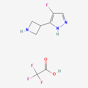 molecular formula C8H9F4N3O2 B13505263 3-(azetidin-3-yl)-4-fluoro-1H-pyrazole, trifluoroacetic acid 