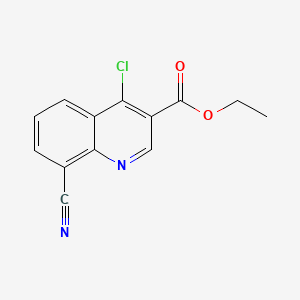 molecular formula C13H9ClN2O2 B1350530 Ethyl 4-chloro-8-cyanoquinoline-3-carboxylate CAS No. 77173-67-2