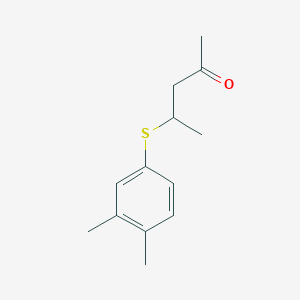 molecular formula C13H18OS B13505439 4-((3,4-Dimethylphenyl)thio)pentan-2-one 