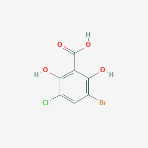 molecular formula C7H4BrClO4 B13505759 3-Bromo-5-chloro-2,6-dihydroxybenzoic acid 