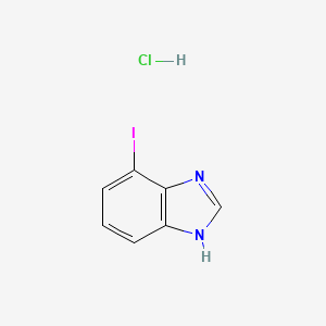 molecular formula C7H6ClIN2 B13505788 4-iodo-1H-1,3-benzodiazolehydrochloride 