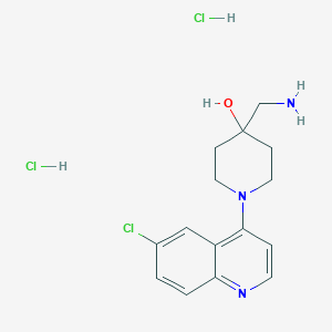 4-(Aminomethyl)-1-(6-chloroquinolin-4-yl)piperidin-4-ol dihydrochloride