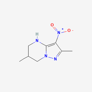 molecular formula C8H12N4O2 B13505825 2,6-dimethyl-3-nitro-4H,5H,6H,7H-pyrazolo[1,5-a]pyrimidine 