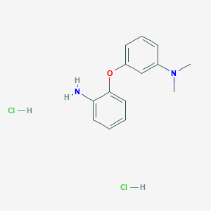 molecular formula C14H18Cl2N2O B13505846 3-(2-aminophenoxy)-N,N-dimethylaniline dihydrochloride 