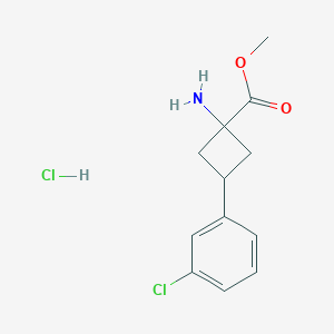 Methyl (1s,3s)-1-amino-3-(3-chlorophenyl)cyclobutane-1-carboxylate hydrochloride, cis