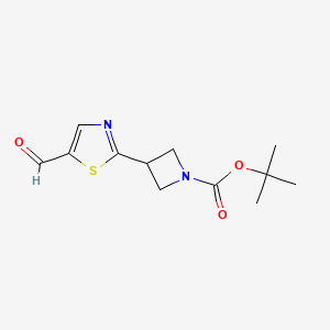 molecular formula C12H16N2O3S B13506184 Tert-butyl 3-(5-formyl-1,3-thiazol-2-yl)azetidine-1-carboxylate 