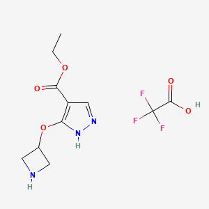 ethyl 3-(azetidin-3-yloxy)-1H-pyrazole-4-carboxylate, trifluoroacetic acid