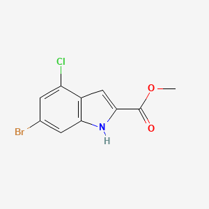 molecular formula C10H7BrClNO2 B13506207 methyl 6-bromo-4-chloro-1H-indole-2-carboxylate 