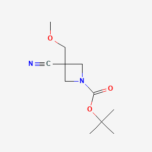 molecular formula C11H18N2O3 B13506220 Tert-butyl 3-cyano-3-(methoxymethyl)azetidine-1-carboxylate 