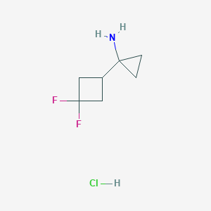 molecular formula C7H12ClF2N B13506222 1-(3,3-Difluorocyclobutyl)cyclopropan-1-amine hydrochloride 