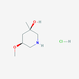 molecular formula C7H16ClNO2 B13506225 (3R,5S)-5-methoxy-3-methylpiperidin-3-ol hydrochloride 