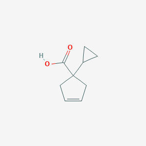 molecular formula C9H12O2 B13506238 1-Cyclopropylcyclopent-3-ene-1-carboxylicacid 