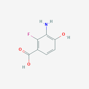 molecular formula C7H6FNO3 B13506282 3-Amino-2-fluoro-4-hydroxybenzoic acid 