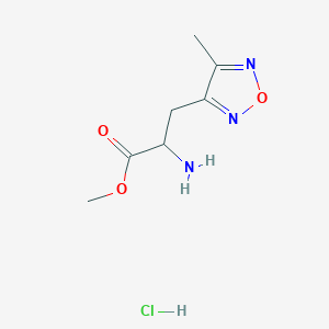 molecular formula C7H12ClN3O3 B13506315 Methyl 2-amino-3-(4-methyl-1,2,5-oxadiazol-3-yl)propanoate hydrochloride 