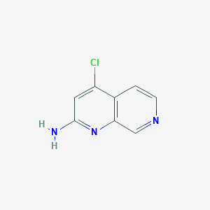 molecular formula C8H6ClN3 B13506416 4-Chloro-1,7-naphthyridin-2-amine 