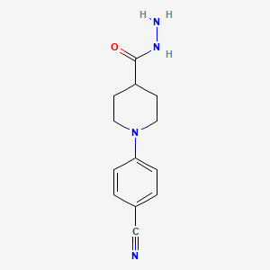 molecular formula C13H16N4O B1350660 1-(4-Cyanophenyl)piperidine-4-carbohydrazide CAS No. 352018-91-8