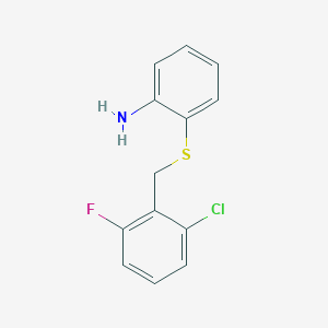 molecular formula C13H11ClFNS B1350668 2-(2-Chloro-6-fluorobenzylthio)aniline CAS No. 646989-63-1