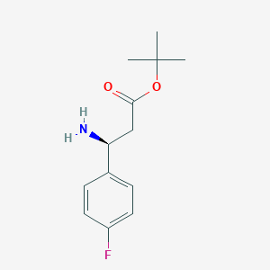 molecular formula C13H18FNO2 B13507063 tert-Butyl (S)-3-amino-3-(4-fluorophenyl)propanoate 