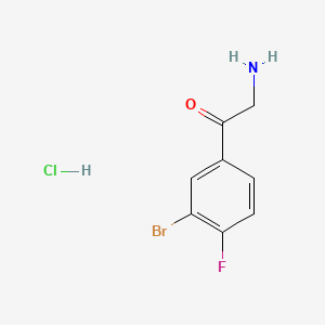 molecular formula C8H8BrClFNO B13507287 2-Amino-1-(3-bromo-4-fluorophenyl)ethanone Hydrochloride 