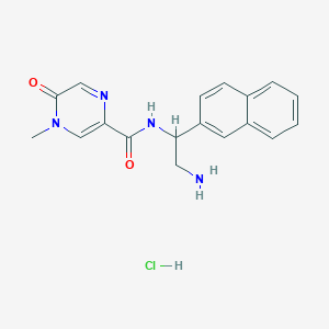 molecular formula C18H19ClN4O2 B13507294 N-[2-amino-1-(naphthalen-2-yl)ethyl]-4-methyl-5-oxo-4,5-dihydropyrazine-2-carboxamide hydrochloride 