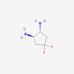 molecular formula C5H10F2N2 B13507308 (1R,2R)-4,4-Difluorocyclopentane-1,2-diamine 