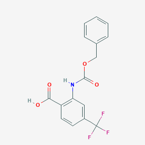 molecular formula C16H12F3NO4 B13507327 2-(((Benzyloxy)carbonyl)amino)-4-(trifluoromethyl)benzoic acid 