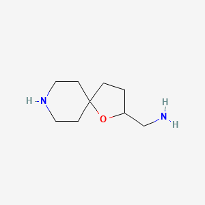 molecular formula C9H18N2O B13507331 1-Oxa-8-azaspiro[4.5]decan-2-ylmethanamine 