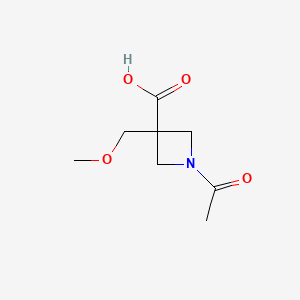 molecular formula C8H13NO4 B13507337 1-Acetyl-3-(methoxymethyl)azetidine-3-carboxylic acid 