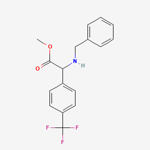 molecular formula C17H16F3NO2 B13507343 Methyl 2-(benzylamino)-2-(4-(trifluoromethyl)phenyl)acetate 